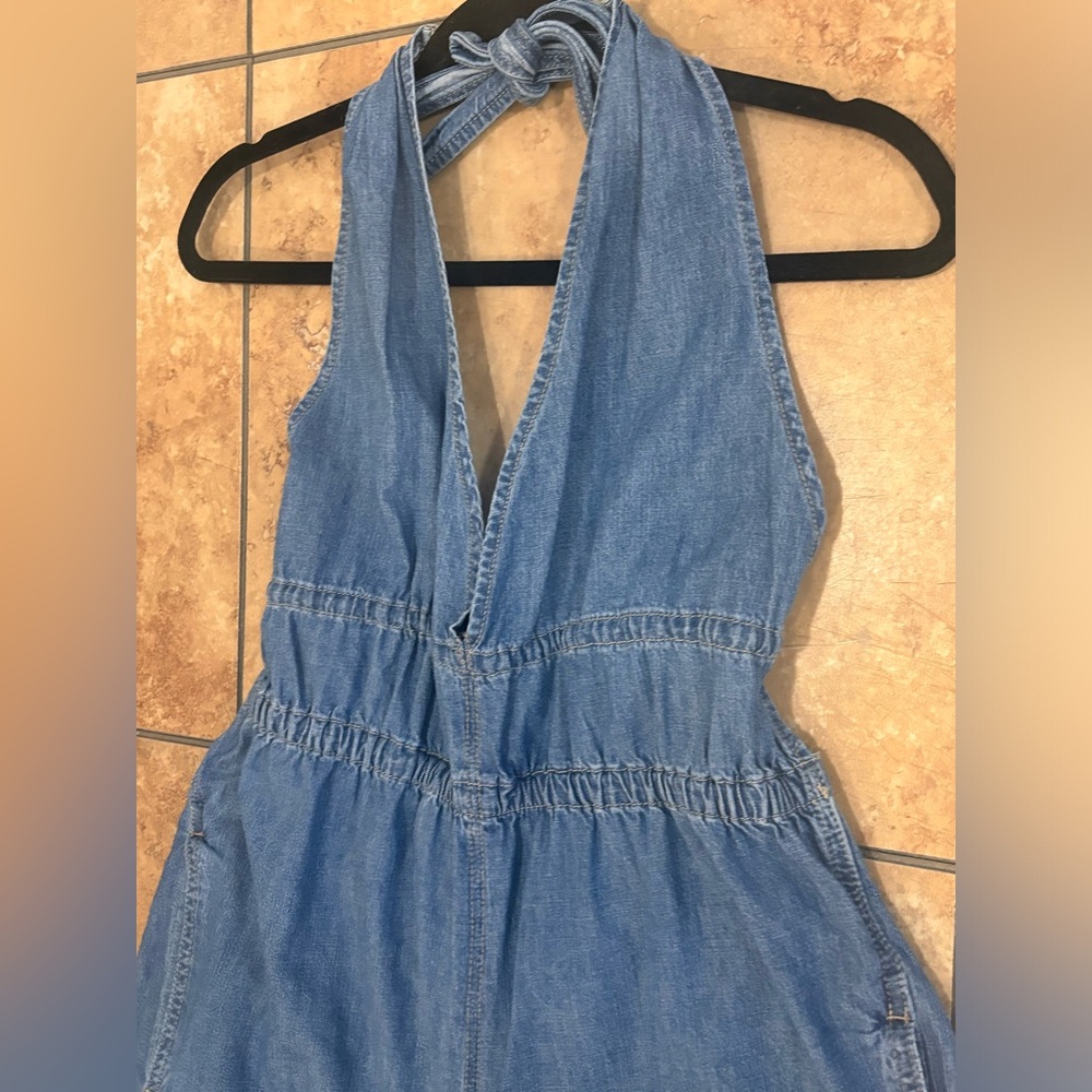 New Free People Sunrays One-Piece Denim Wide-Leg Jumpsuit We The Free - Picture 8 of 16